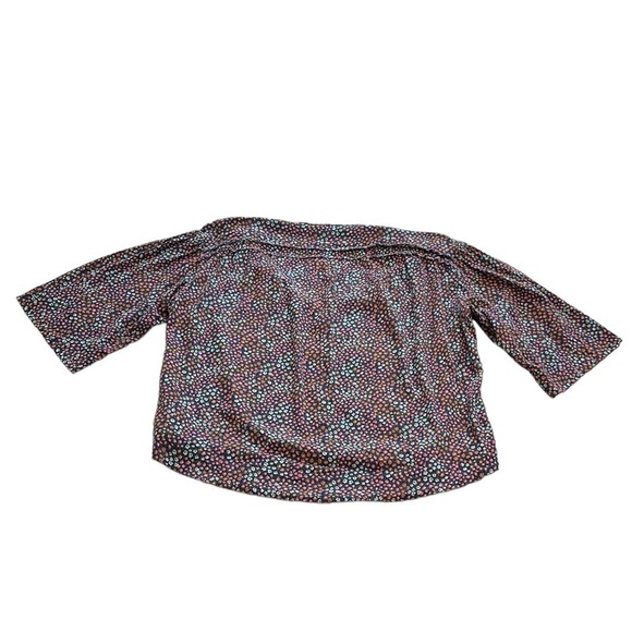 Caslon Floral Print 3/4 Sleeve Blouse - Size Large - Picture 3 of 12